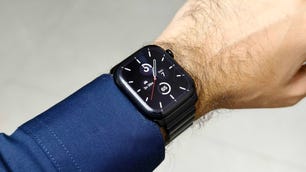 Apple Watch Series 10 in Jet Black with Nomad Titanium band.